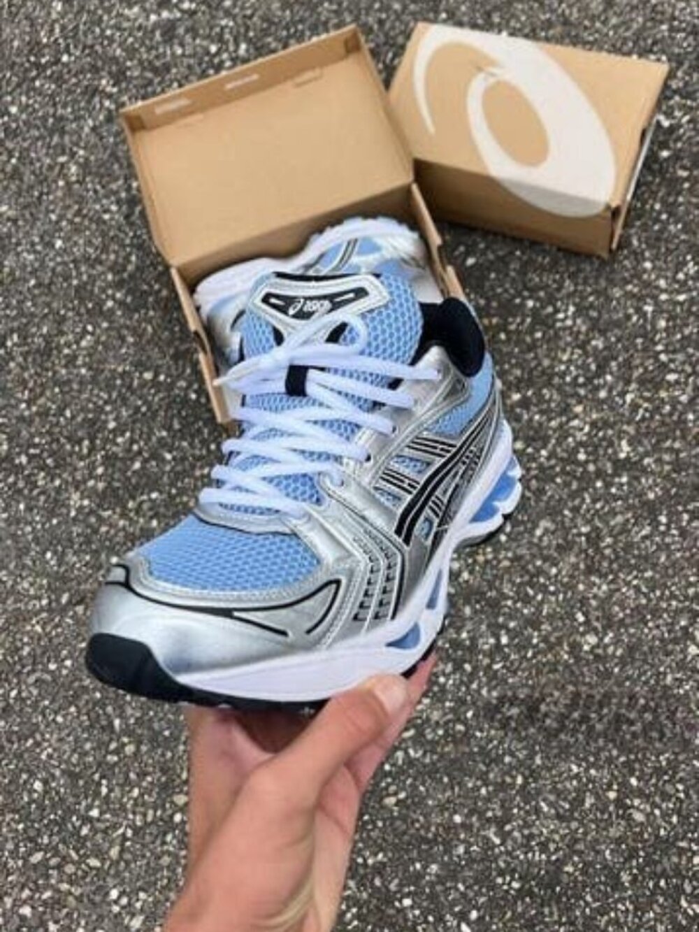 ASICS GEL-Kayano 14 Silver Blue Running Shoes